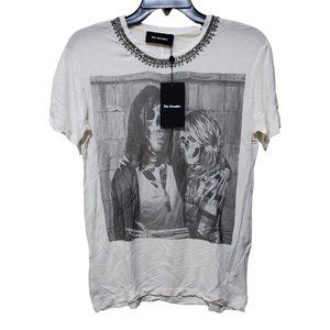 The Kooples White Graphic Short Sleeve Tee